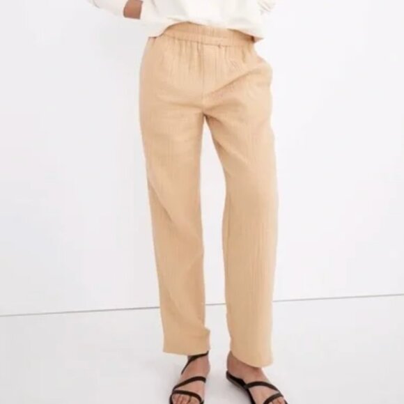 Madewell Lightspun Tapered Huston Pull-On Crop Pants - Picture 1 of 4
